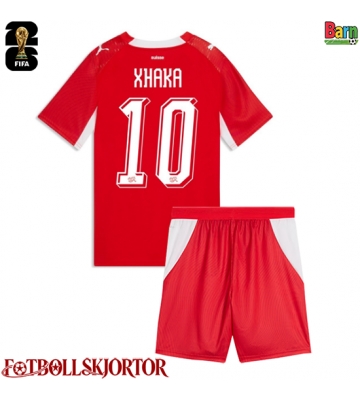 Schweiz Granit Xhaka #10 Hemmakläder Barn VM 2026 Kortärmad (+ Korta byxor)